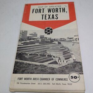1977 Map of Greater Fort Worth Texas Vintage Texas Collectible Early DFW Airport